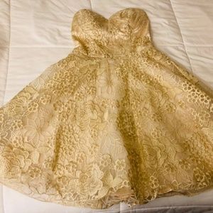 PRACTICALLY FREE!!!!  Sparkling Gold Fairytale Dress